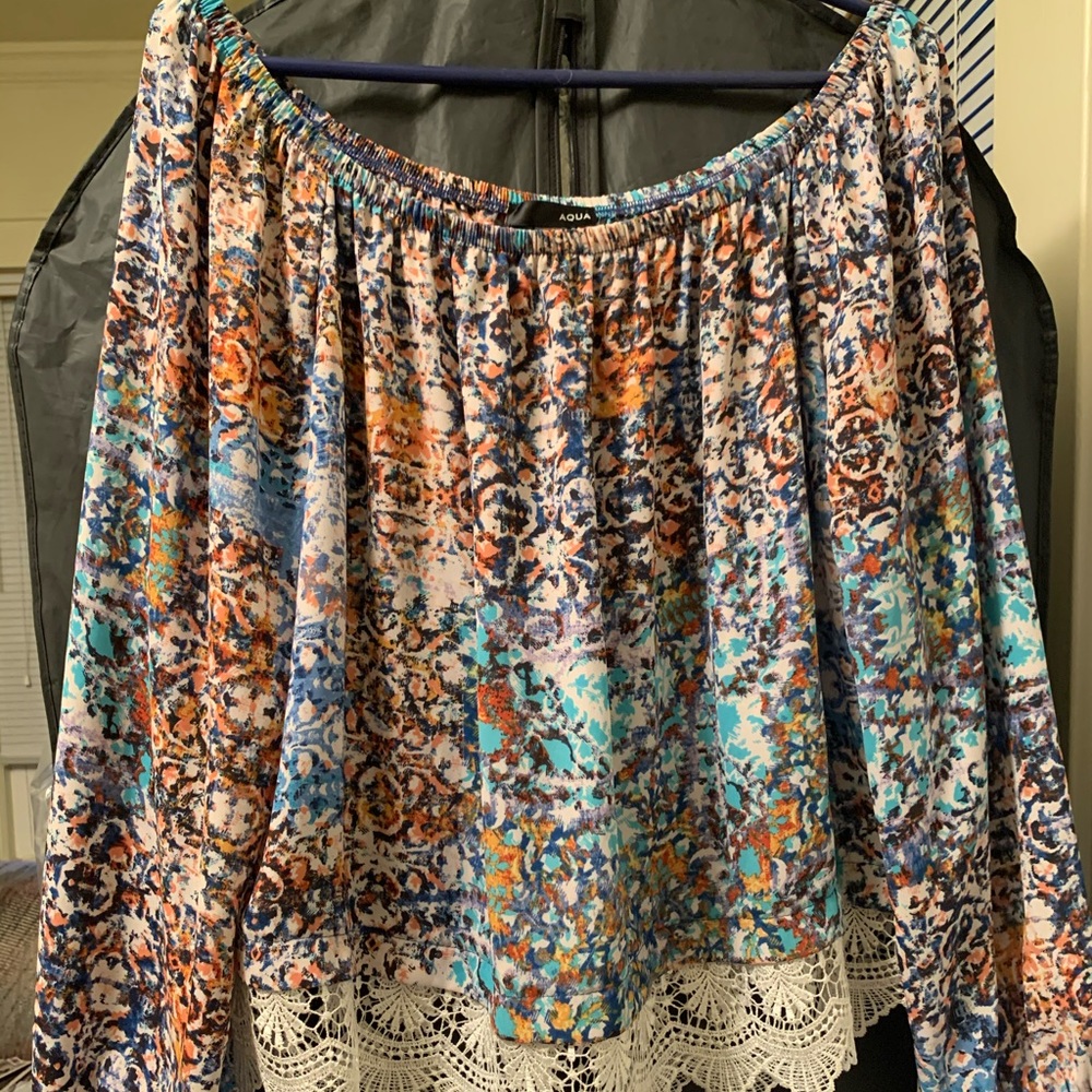 Off the shoulder Aqua blouse